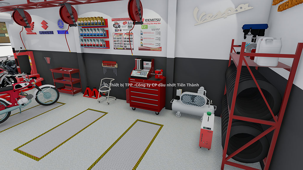 Hướng dẫn thiết kế mô hình tiệm sửa xe máy chuyên nghiệp