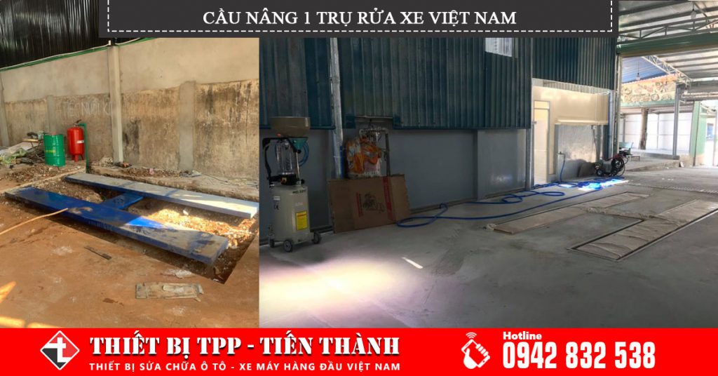 cầu nâng 1 trụ rửa xe Việt Nam