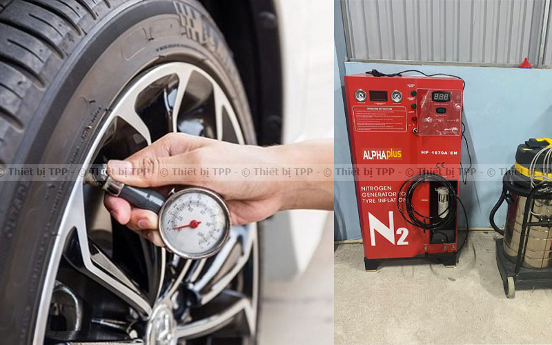 Bơm lốp xe bằng máy bơm khí nitơ 